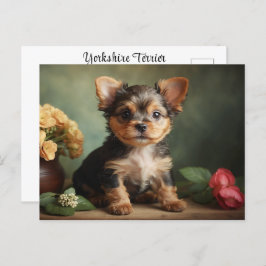 Postal Retrato de Perro Terrier de Yorkshire