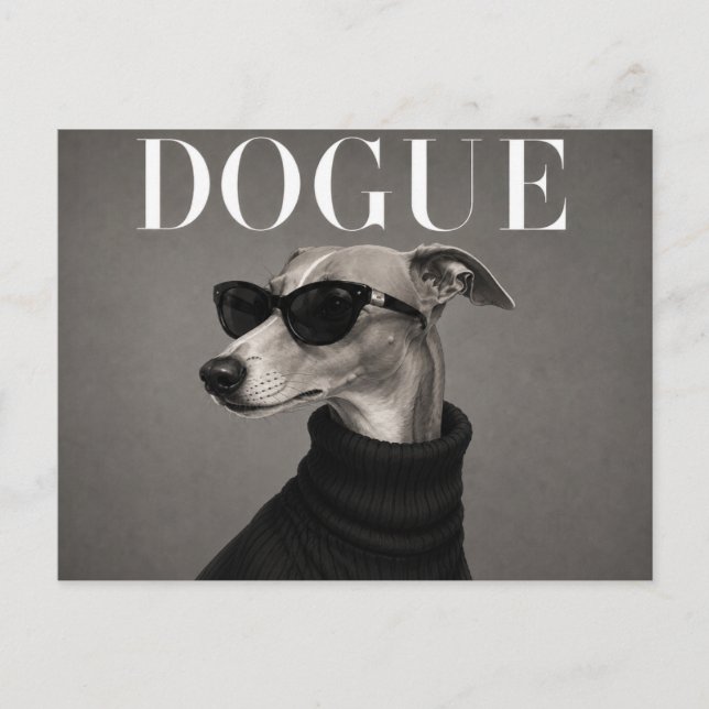 Postal Retrato de perro Whippet de lujo (Anverso)