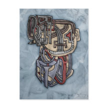 Retrato de pesadilla cubista surrealista