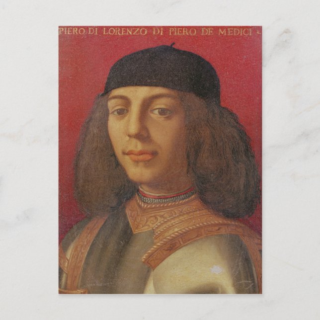 Postal Retrato de Piero di Lorenzo de Medici (Anverso)
