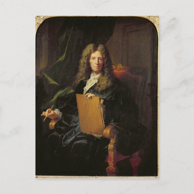 Postal Retrato de Pierre Mignard c.1690 (Anverso)