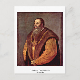 Postal Retrato De Pietro Aretino. Por Titian