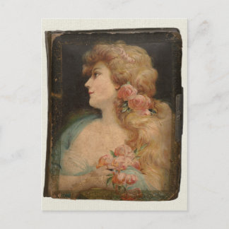 Postal Retrato de pintura al óleo de la dama victoriana e
