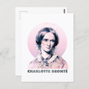 Postal Retrato de pintura Charlotte Bronte Pink Richmond