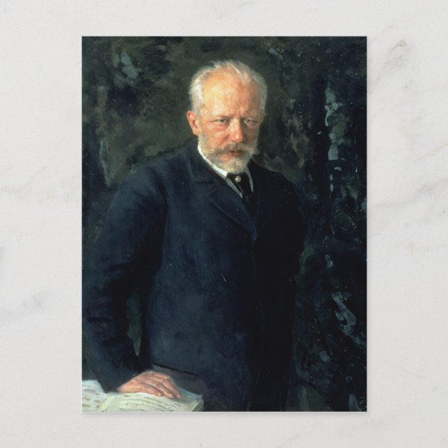 Postal Retrato de Piotr Ilyich Tchaikovsky (Anverso)