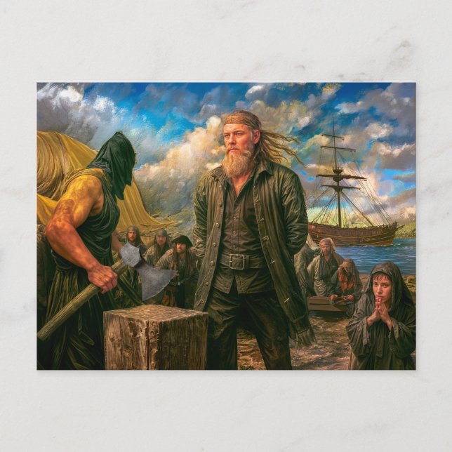 Postal Retrato de pirata Klaus Stoertebeker (Anverso)