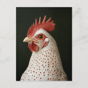 Postal Retrato de Pollo Manchado