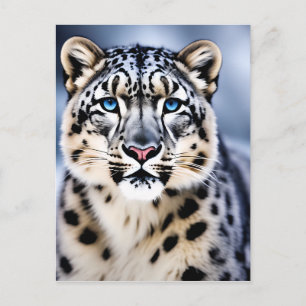 Postal Retrato de primer plano de un leopardo de la nieve