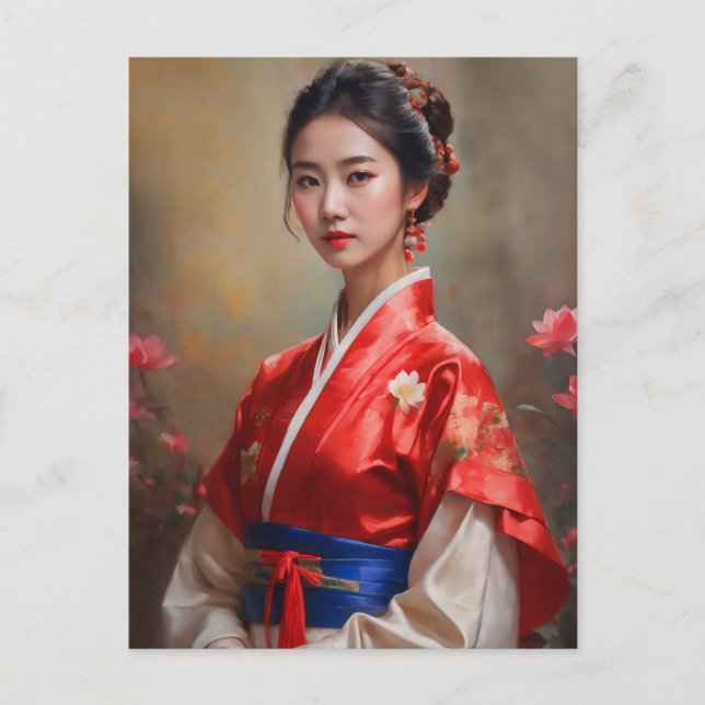 Postal Retrato de princesa china (Anverso)