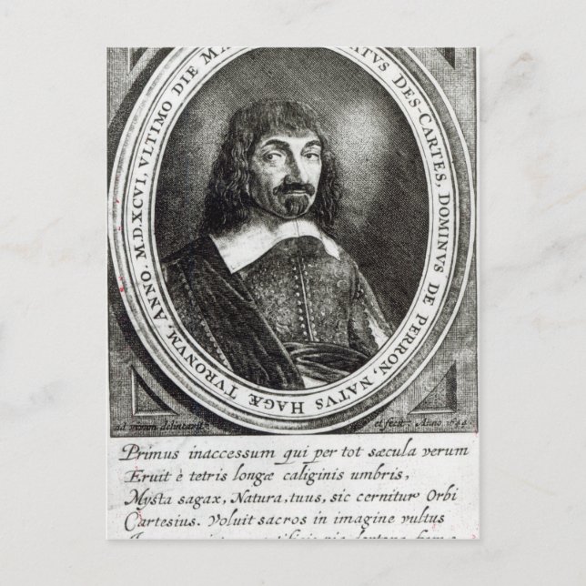 Postal Retrato de René Descartes, 1644 (Anverso)