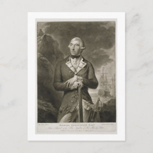 Postal Retrato de Richard Kempenfelt (1718-82)