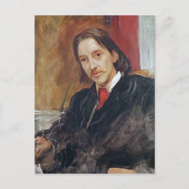 Postal Retrato de Robert Louis Stevenson 1886 (Anverso)