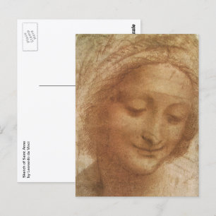 Postal Retrato de Santa Ana por Leonardo da Vinci
