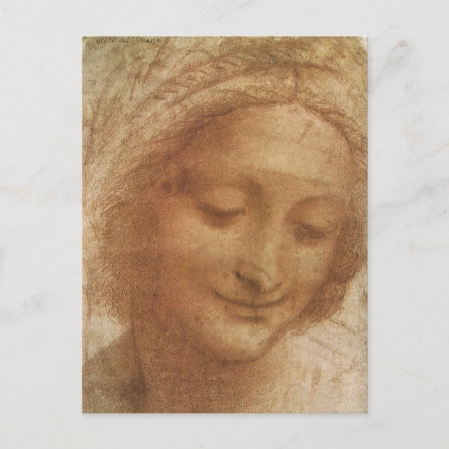 Postal Retrato de Santa Ana por Leonardo da Vinci (Anverso)