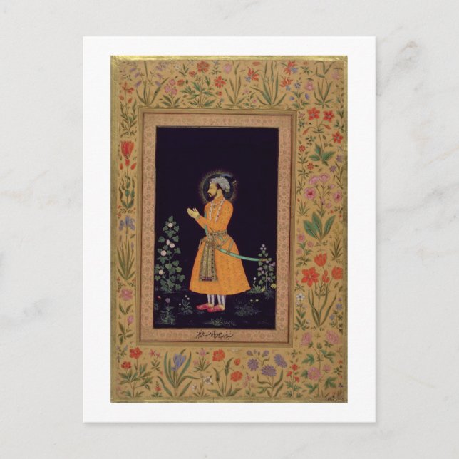 Postal Retrato de Shah Jahan (1592-1666) Mughal, c.1632 (Anverso)