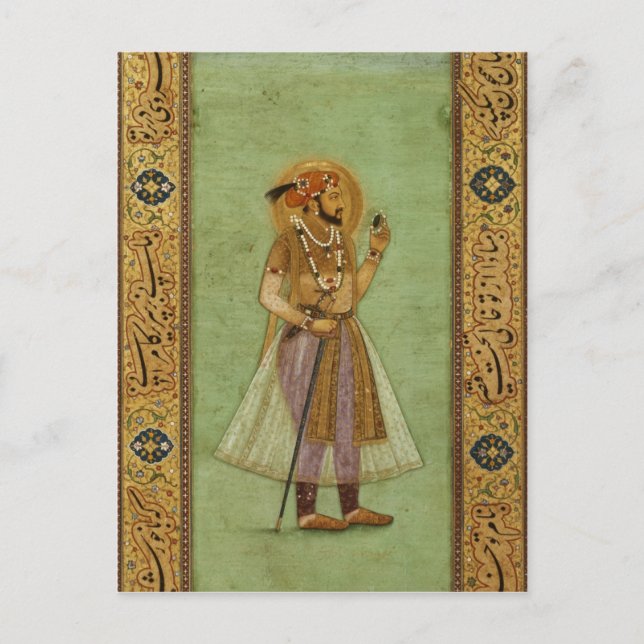 Postal Retrato de Shah Jahan, 1631, Mughal (Anverso)