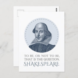 Postal Retrato de Shakespeare con ser o no ser citado
