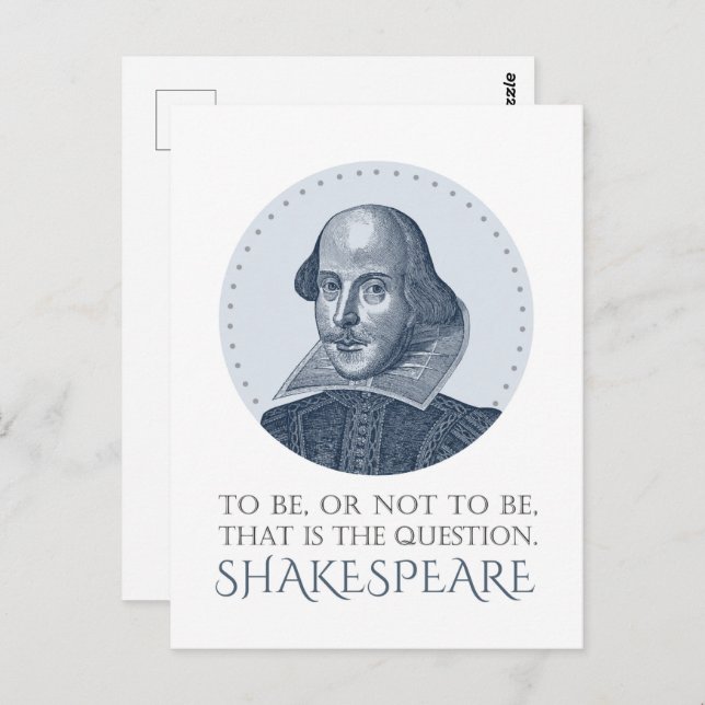 Postal Retrato de Shakespeare con ser o no ser citado (Anverso / Reverso)