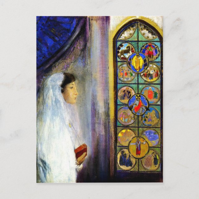 Postal Retrato de Simone Fayet en la Santa Comunión (Anverso)