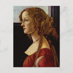 Postal Retrato de Simonetta Vespucci por Botticelli