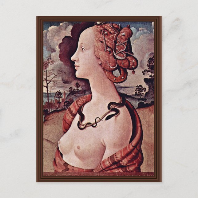 Postal Retrato De Simonetta Vespucci Por Piero Di Cosimo (Anverso)