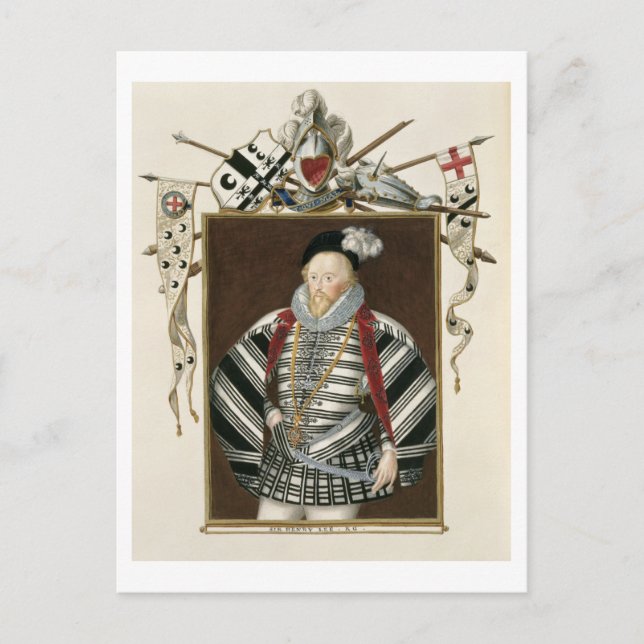 Postal Retrato de Sir Henry Lee (1530-1610) de 'Memoir (Anverso)