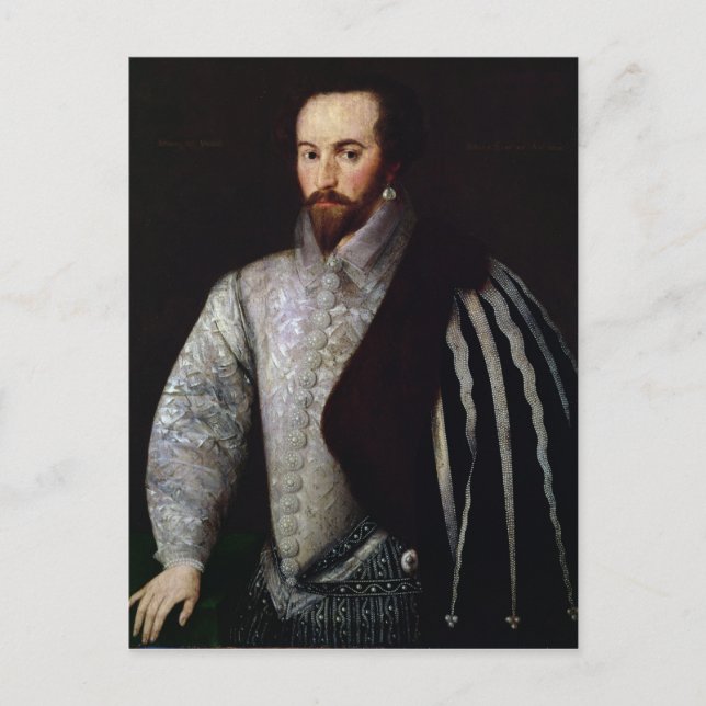 Postal Retrato de sir Walter Raleigh 1588 (Anverso)