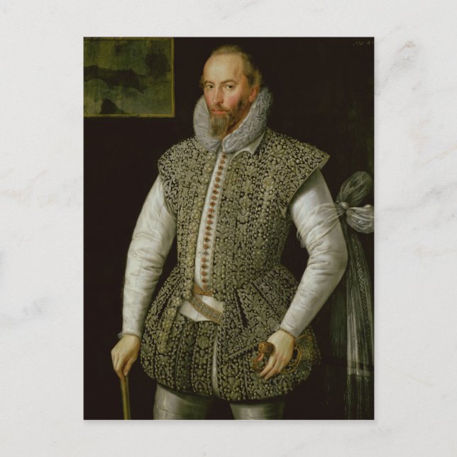 Postal Retrato de Sir Walter Raleigh, 1598 (Anverso)