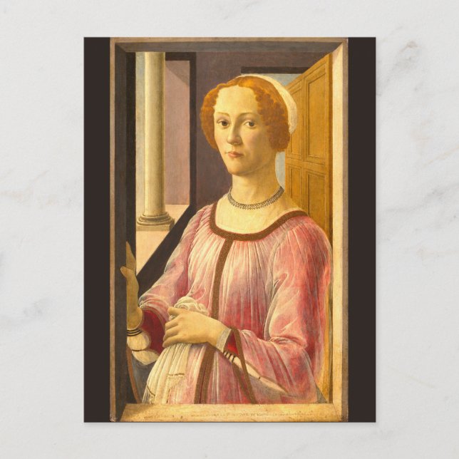 Postal Retrato de Smeralda Bandinelli por Botticelli (Anverso)