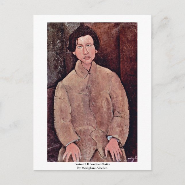 Postal Retrato De Soutine Chaiim Por Modigliani Amedeo (Anverso)