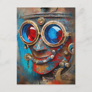 Postal Retrato de Steampunk El Hombre de Hojalata