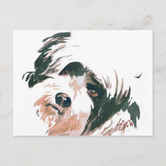 Postal Retrato de Terrier tibetano