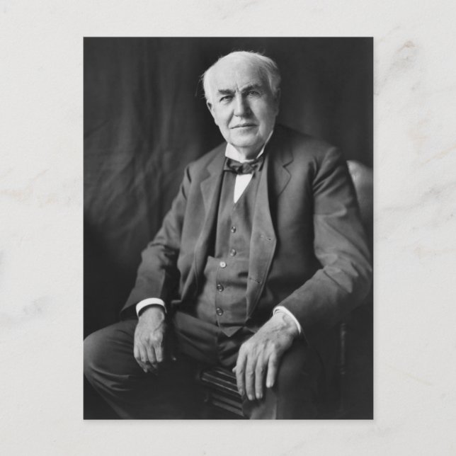 Postal Retrato de Thomas Alva Edison (Anverso)