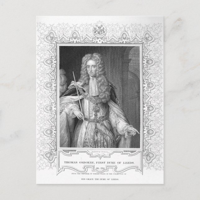 Postal Retrato de Thomas Osborne, grabado (Anverso)