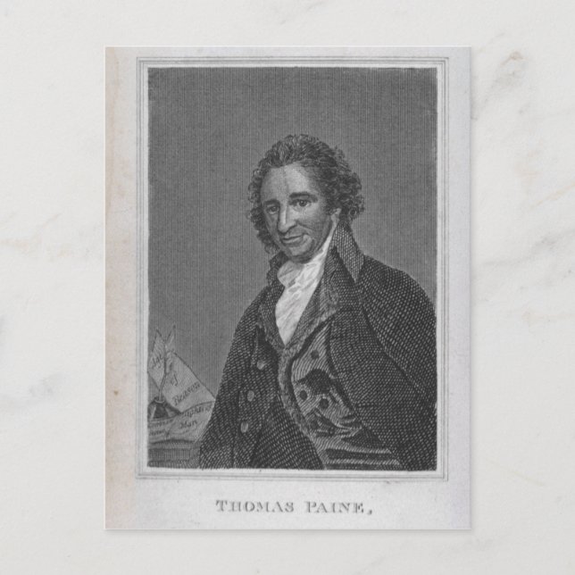 Postal Retrato de Thomas Paine del Volumen I (Anverso)