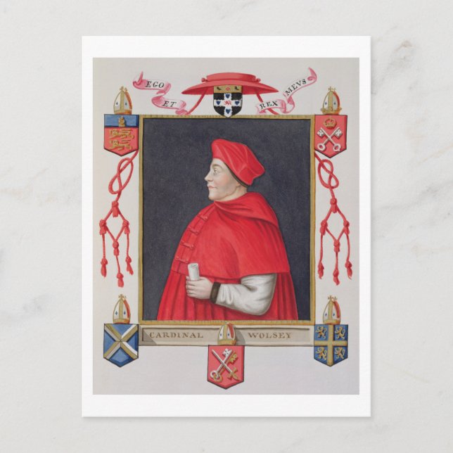 Postal Retrato de Thomas Wolsey (c.1475-1530) Cardenal a (Anverso)