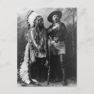 Postal Retrato de Toro Sentado y Buffalo Bill de 1885