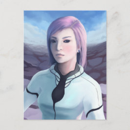 Postal Retrato de Trisha - Pintura Chica futurista