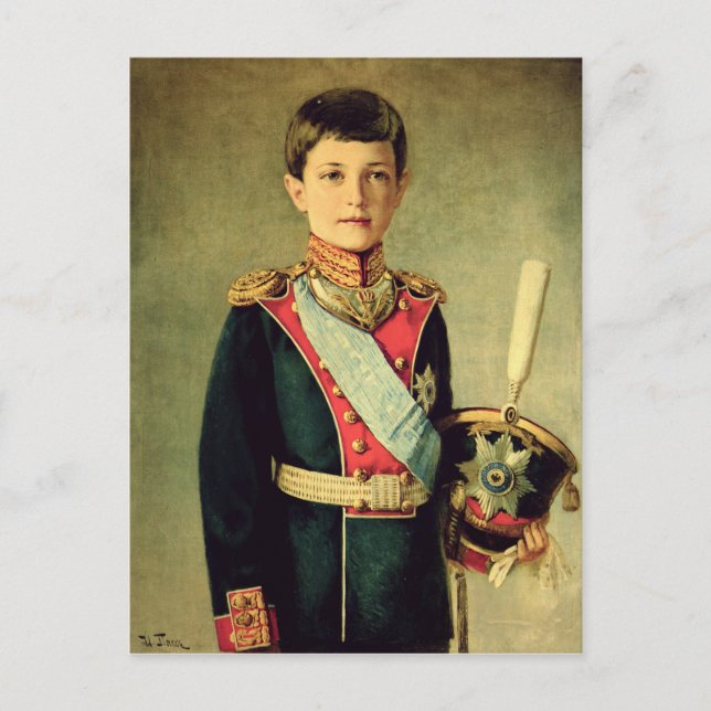 Postal Retrato de Tsarevitch Alexei Nikolaevich; (Anverso)