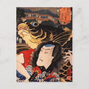 Postal Retrato de un actor con un pez