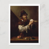 Retrato de un anciano con cebolla (aceite en canva