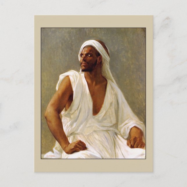 Postal Retrato de un árabe de Cabanel (Anverso)