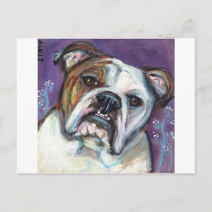 Postal Retrato de un Bulldog inglés