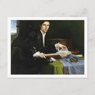Postal Retrato de un Caballero en su estudio, 1528-30 (ac