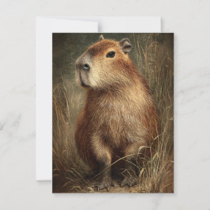 Postal Retrato de un capibara