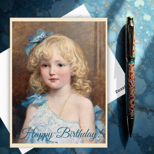 Postal Retrato de un chica con un vestido azul, Heywood H