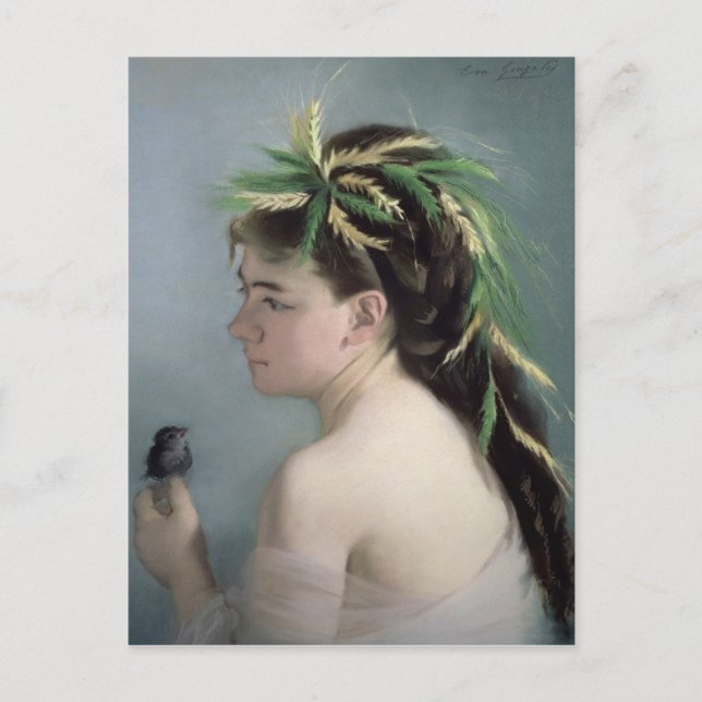 Postal Retrato de un Chica sosteniendo una espuma (Anverso)