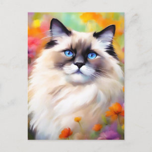 Postal Retrato de un Gato Relax Ragdoll