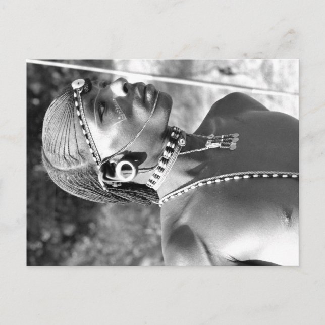 Postal Retrato de un guerrero masái (Anverso)