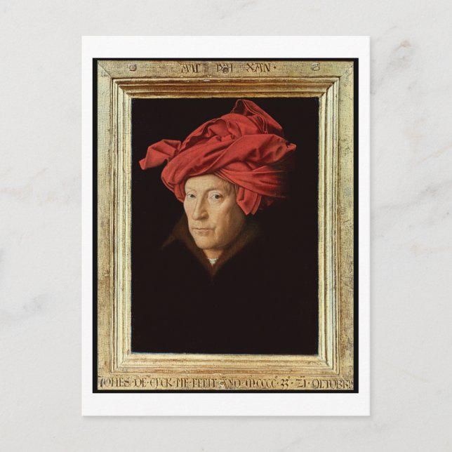 Postal Retrato de un hombre, 1433 (aceite en roble) (véas (Anverso)